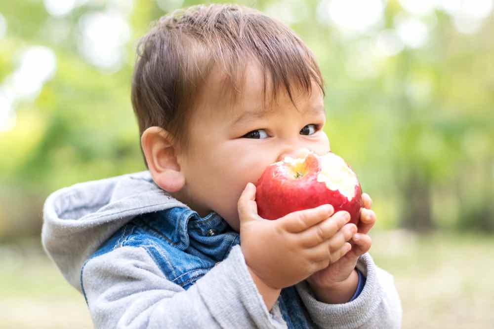 Boy with apple