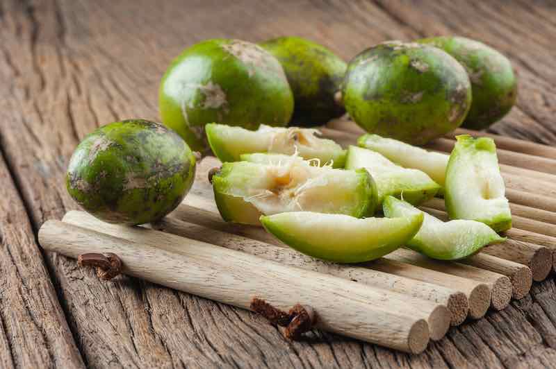 Hog plums on a table